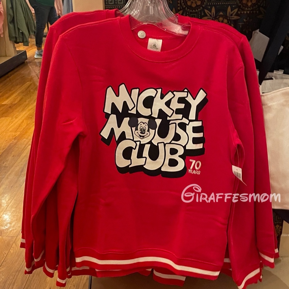 Disney Parks Disneyland Mickey Mouse Club 70th Anniversary Pullover Crewneck NEW